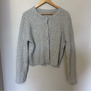 Ardene Grey Cable Knit Cardigan